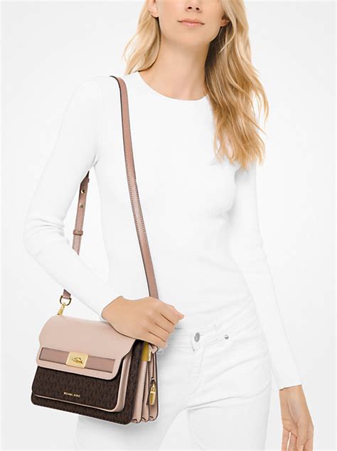 Tatiana Large Logo and Leather Shoulder Bag 